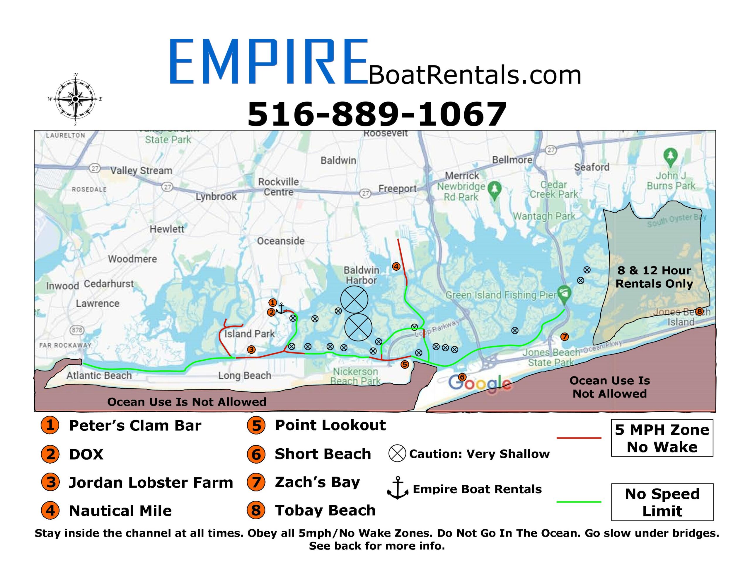 Empire Boat Rentals - Rental Map